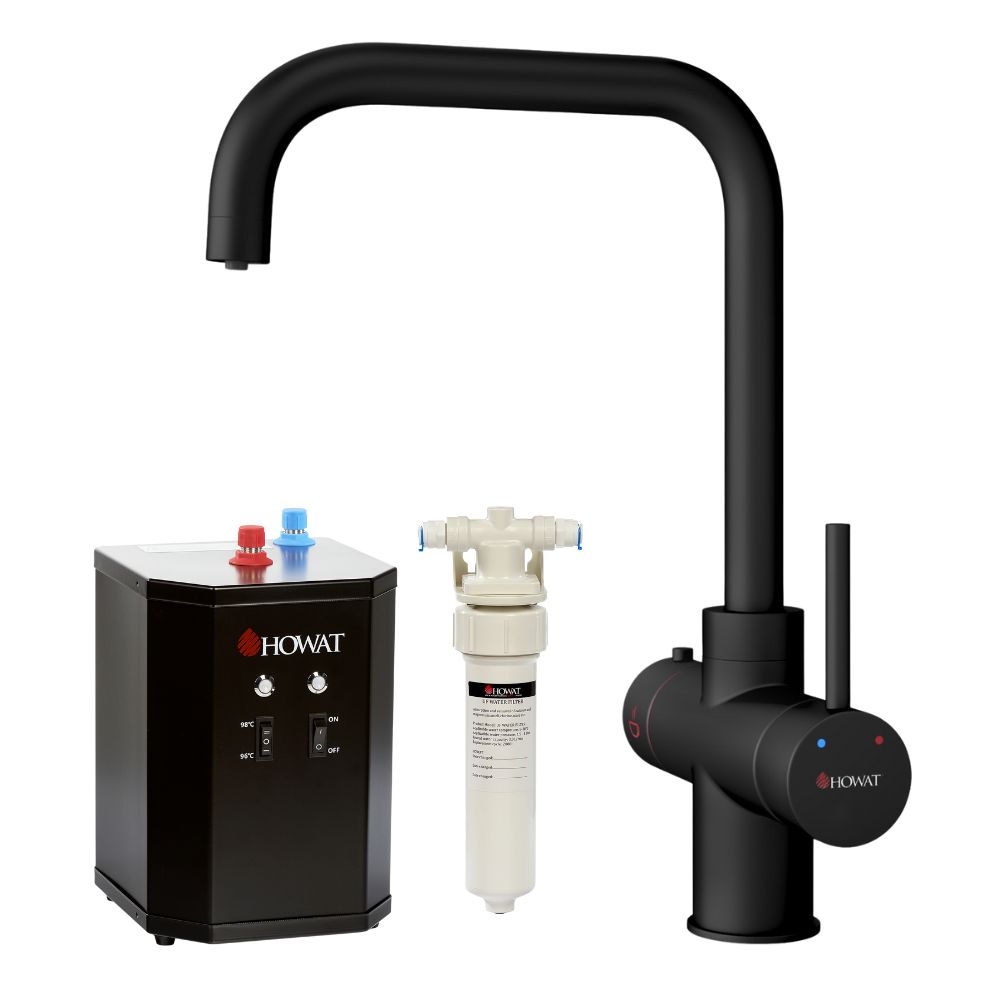 3-in-1 kokend water kraan set ZWART