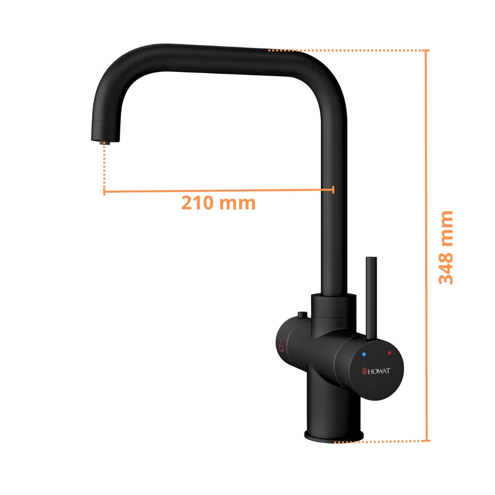 3-in-1 kokend water kraan set ZWART