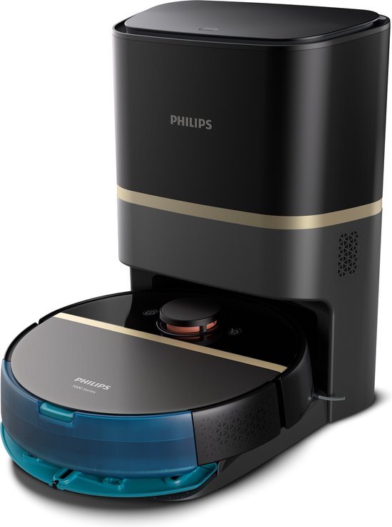 Philips HomeRun Aqua 7000 Series XU710001 - Robotstofzuiger met Dweilfunctie - Incl. Laadstation - Zwart  Goud - App Connected