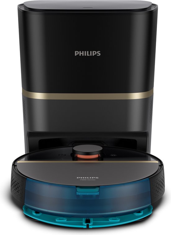 Philips HomeRun Aqua 7000 Series XU710001 - Robotstofzuiger met Dweilfunctie - Incl. Laadstation - Zwart  Goud - App Connected