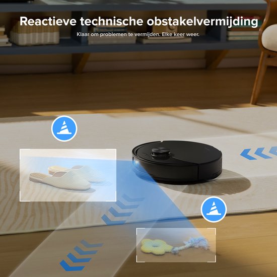 Roborock Q10 S5+ Robotstofzuiger en Dweil met Zelflediging– Zuigkracht van 10000 Pa–Vibrerende dweilpads– Handsfree Reinigen tot 7 Weken– Dubbel Anti-klitontwerp– Automatisch dweilen– Obstakelvermijding–Zwart–S8 Plus Upgrade
